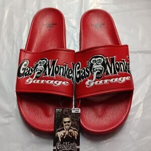 Gas Monkey Garage Slides Sandals Men's Size 12 Red